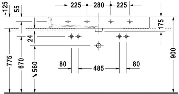 Duravit Vero Waschtisch rechteckig 120x47cm, 2 Hahnlöcher, mit Überlauf, WonderGliss, geschliffen, weiß 04541200261