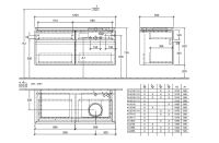 Vorschau: Villeroy&Boch Legato Waschtischunterschrank 120x50cm für Aufsatzwaschtisch, 4 Auszüge B58200DH