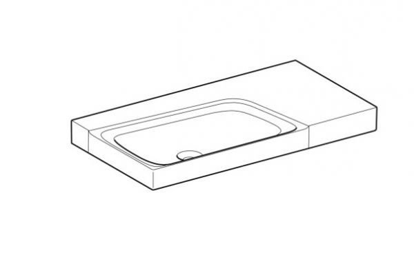 Geberit Xeno² Waschtisch mit Ablage rechts, ohne Hahnloch, 90x48cm, weiß KeraTect 500534011_0