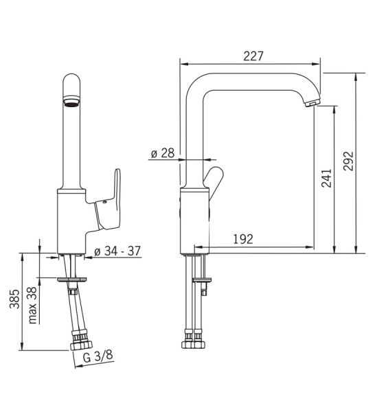 Hansa Hansaprimo Spültisch-Einhand-Einlochbatterie, schwenkbar, chrom