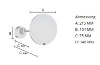 Vorschau: Smedbo Outline Kosmetikspiegel rund mit Sensor LED-Beleuchtung, Akkubetrieb, chrom