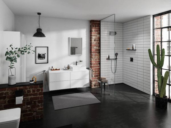 Hansgrohe Xevolos E Handwaschbecken 50x48cm geschliffen, mit Hahnloch, ohne Überlauf, weiß