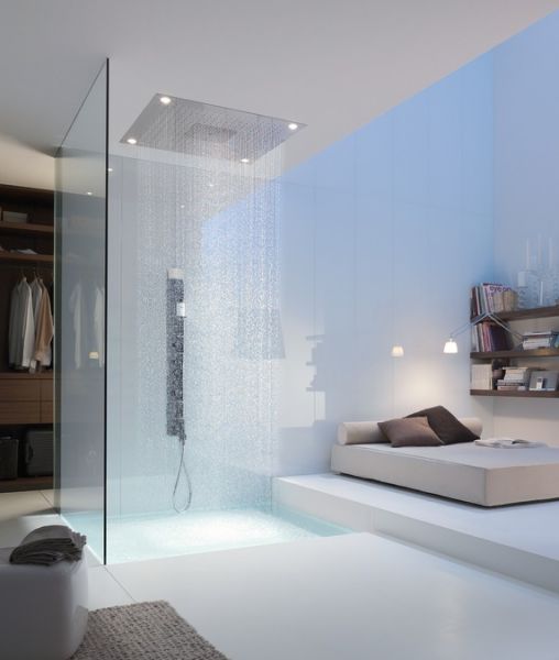 Axor ShowerHeaven Kopfbrause 97x97cm 3jet mit Licht, edelstahl