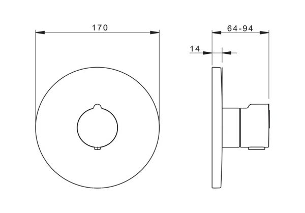 Hansa Hansahome Brause-Thermostat-Batterie, ohne Mengenregulierung, chrom