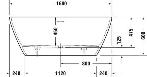 Duravit D-Neo freistehende Badewanne oval 160x75cm, weiß