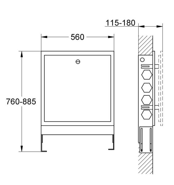 Grohe F-digital Deluxe Rohbauset für Steuereinheit, weiß