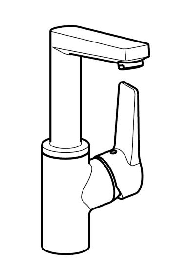 Hansa Hansatwist Waschtisch-Einhand-Einlochbatterie, schwenkbar, schwarz matt