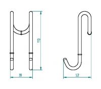 Vorschau: Avenarius Universal Halter für Duschabtrennung mit 2 Haken bis 10mm Glasstärke, chrom