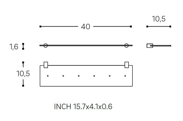 Cosmic Logic Ablage 40cm, edelstahl glänzend