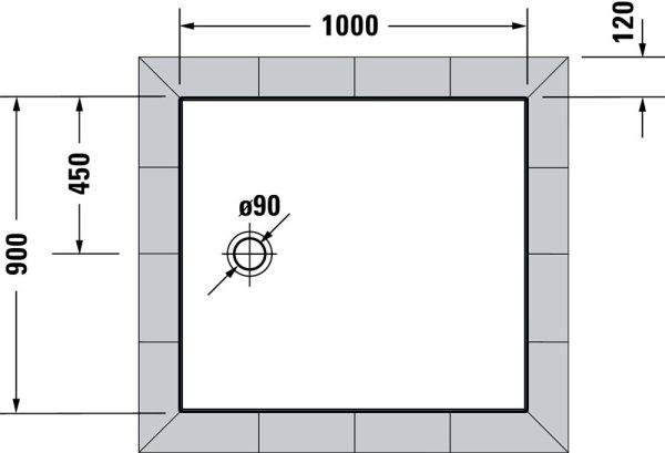 Duravit Tempano Duschwanne rechteckig 90x100cm, Sanitäracryl, weiß