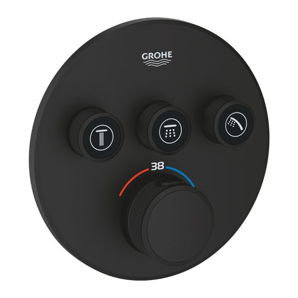 Grohe Grohtherm SmartControl Thermostat mit 3 Absperrventilen, phantom black