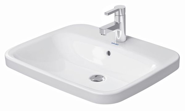 Duravit DuraStyle Einbauwaschtisch 61,5x49,5cm, mit 1 Hahnloch, mit Überlauf, weiß 0374620000