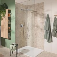 Vorschau: Grohe Precision Duschsystem eckig mit Thermostat, Vitalio Rain Mono 310 cube Kopfbrause, chrom 34879000