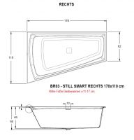 Vorschau: RIHO Still Smart Raumsparwanne 170x110cm mit LED-Beleuchtung und Kopfstütze, weiß