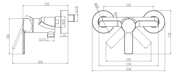 Villeroy&Boch Architectura Einhebel-Duscharmatur, chrom