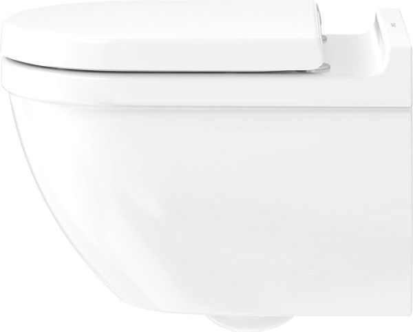 Duravit Starck 3 Wand-WC Set inkl. WC-Sitz mit Absenkautomatik, 54x37cm, oval, WonderGliss, rimless, weiß 45270900A11