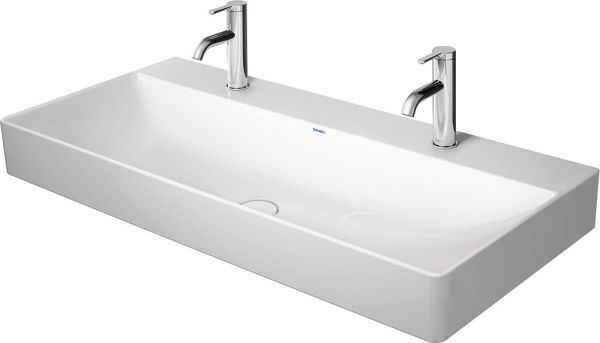 Duravit DuraSquare Waschtisch 100x47cm, ohne Überlauf, mit nicht verschließbarem Ablaufventil, weiß 2353100043