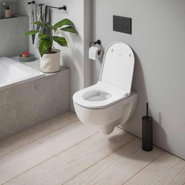 Duravit D-Code Wand-WC rimless Set mit SoftClose WC-Sitz 54x37cm, weiß 45130900A1