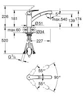 Vorschau: Grohe Eurosmart Küchenarmatur mit herausziehbarer Dual Spülbrause, flacher Auslauf, matt black