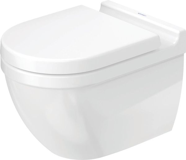 Duravit Starck 3 Wand-WC Set inkl. WC-Sitz mit Absenkautomatik, 54x37cm, oval, WonderGliss, rimless, weiß 45270900A11