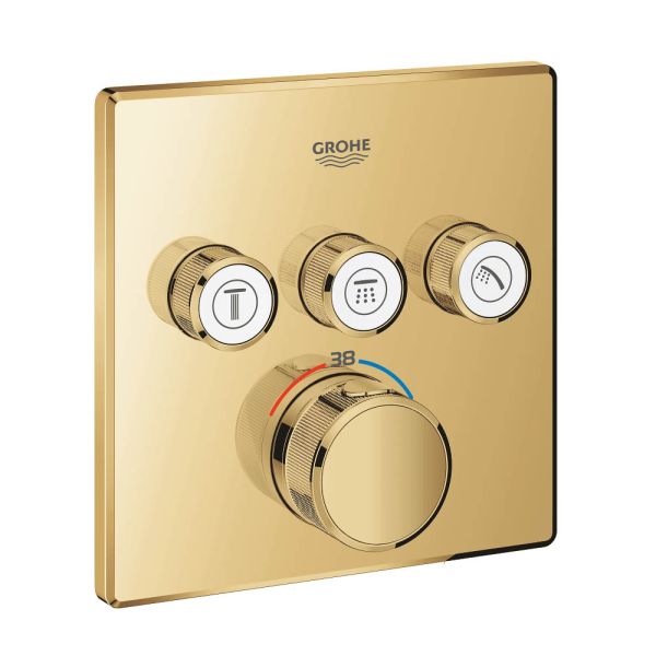 Grohe Grohtherm SmartControl Thermostat, 3 Verbraucher, eckig, cool sunrise 29126GL0