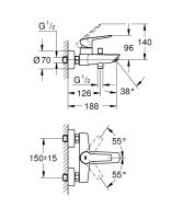 Vorschau: Grohe Start Einhand-Wannenbatterie, schwarz matt 322782432