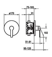 Vorschau: KWC DOMO 6.0 Fertigmontageset Einhebel-Duscharmatur rund, chrom