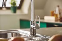 Vorschau: Grohe BauFlow Einhand-Küchenarmatur mit C-Auslauf, ausziehbar, chrom