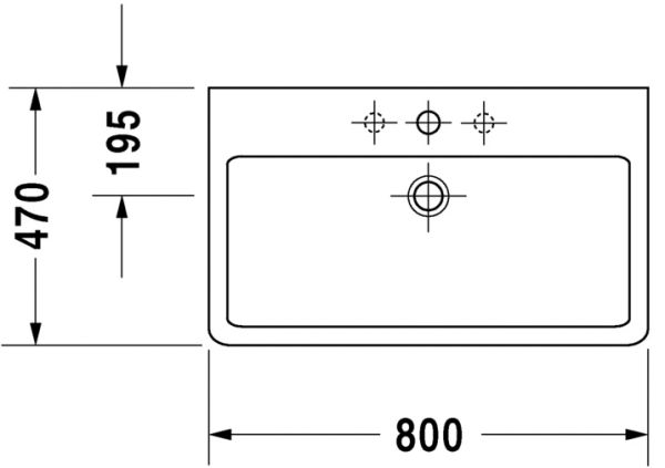 Duravit Vero Waschtisch rechteckig 80x47cm, 1 Hahnloch, mit Überlauf, WonderGliss, weiß 04548000001