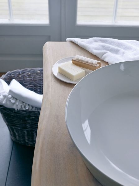 Duravit Cape Cod Aufsatzbecken mit Armatureninsel, ohne Überlauf, Ø48cm, weiß