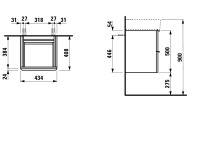 Vorschau: Laufen Space VAL Waschtischunterbau mit 2 Auszügen, Breite 43,5cm weiß matt_1