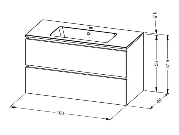 RIHO Spring Dew Waschtisch mit Unterschrank 100x46cm & Spiegelschrank