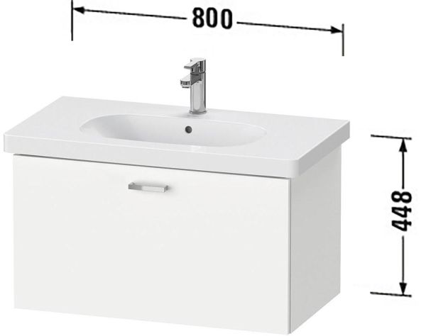 Duravit XBase Waschtischunterschrank 80cm, mit 1 Auszug, passend zu Waschtisch D-Code 034285