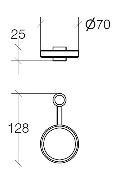 lineabeta BAKETO Halter für Stange Ø70mm, chrom