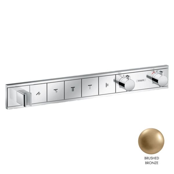 Hansgrohe RainSelect Thermostat Unterputz 5 Verbraucher mit Brausehalter brushed bronze 15384SETBB