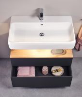 Duravit Qatego Waschtisch 80x47cm, 1 Hahnloch, wandhängend, weiß 2382800000