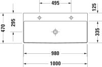 Vorschau: Duravit DuraSquare Waschtisch 100x47cm, ohne Überlauf, mit Wondergliss, mit nicht verschließbarem Ablaufventil, weiß 23531000431