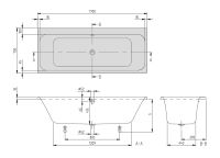 Vorschau: Villeroy&Boch Architectura Rechteck-Badewanne 170x70cm, weiß