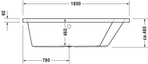 Duravit Paiova Einbau-Badewanne trapezförmig, Ecke rechts, 180x140cm, weiß