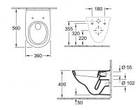 Vorschau: Villeroy&Boch O.Novo Wand-WC, WC-Sitz mit QuickRelase und SoftClosing Funktion, Combi-Pack, weiß 5660H101_2