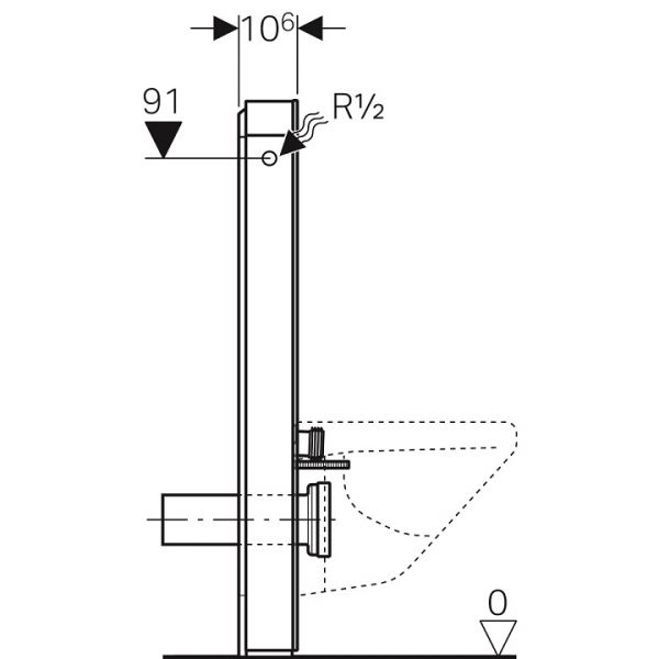 Geberit Monolith Plus Sanitärmodul Wand-WC, 101cm, Frontverkleidung aus Glas