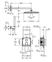 Vorschau: Grohe Grohtherm Cube Duschsystem Unterputz mit Rainshower Mono 310 Cube, chrom