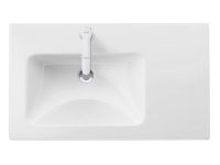 Vorschau: Duravit ME by Starck Waschtisch rechteckig 83x49cm, 1 Hahnloch, mit Überlauf, Becken links, weiß 2345830000