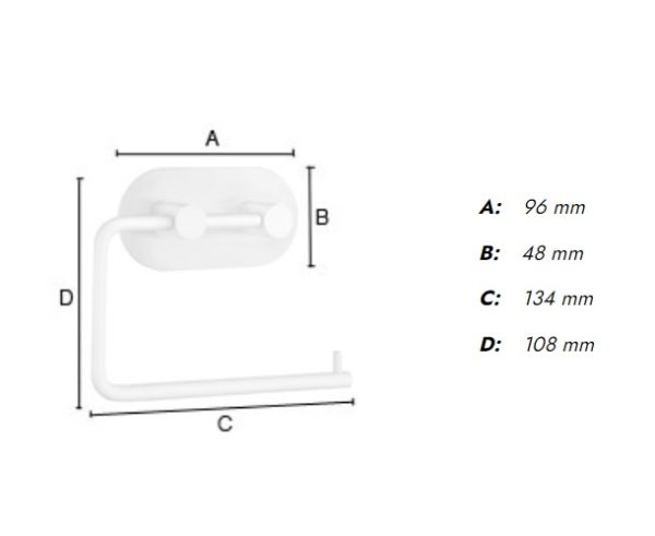 Smedbo Design selbstklebender Toilettenpapierhalter, weiß