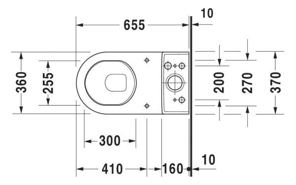 Duravit Starck 3 Stand-WC für Kombination, Tiefspüler, Abgang senkrecht, WonderGliss, weiß