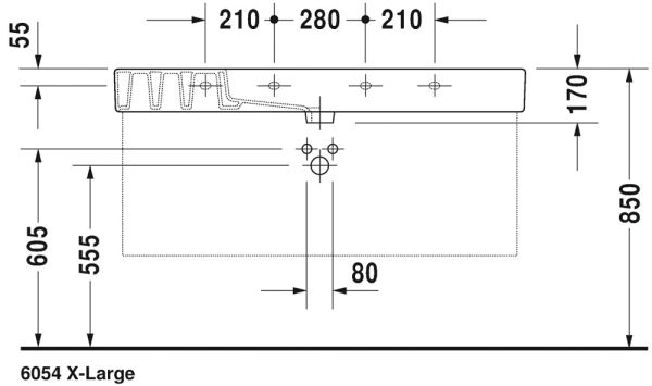 Duravit Vero Waschtisch rechteckig 125x49cm, mit 1 Hahnloch und Überlauf, WonderGliss, weiß 03291200001