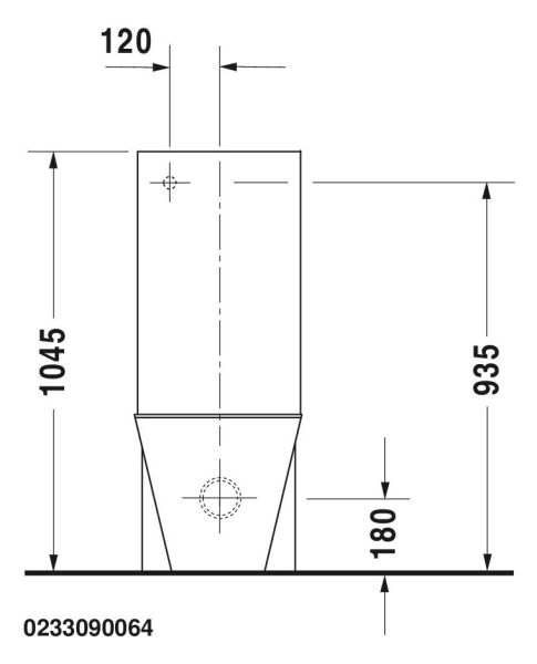 Duravit Starck 1 Stand-WC für Kombination, Tiefspüler, WonderGliss, weiß