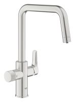 Vorschau: Grohe Blue Pure Start Einzelarmatur, schwenkbarer U-Auslauf mit Filterfunktion, supersteel 30595DC0