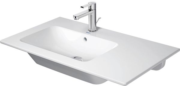 Duravit ME by Starck Waschtisch 83x49cm, 1 Hahnloch, mit Überlauf, Becken links, weiß seidenmatt 2345833200