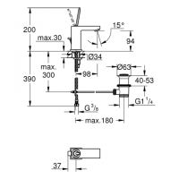 Vorschau: Grohe Eurocube Joy Einhand-Waschtischbatterie mit Ablaufgarnitur, S-Size, chrom